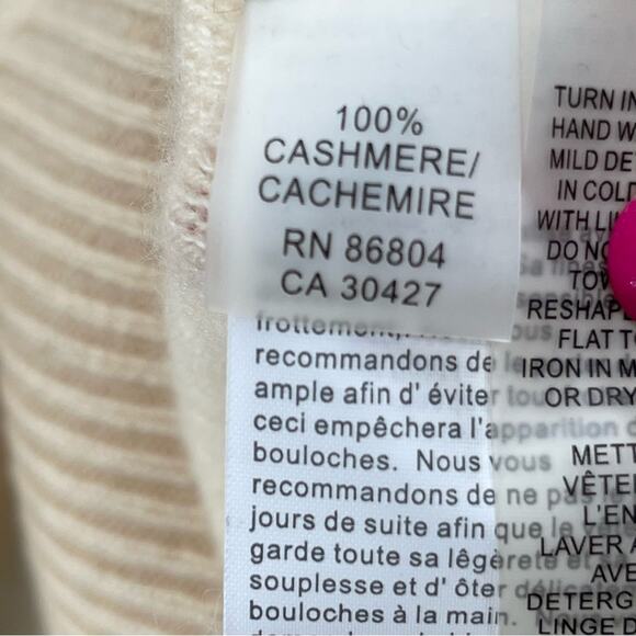 Magaschoni Colorblock 100% Cashmere Crewneck Asymetrical Lightweight Sweater - Picture 9 of 13